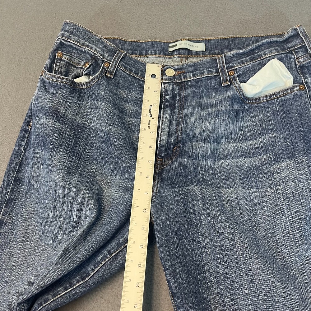 Levi's 505 Womens 16 Jeans Blue Denim Faded Wash Straight Leg Mid‎ Rise Y2K VTG - Picture 6 of 9